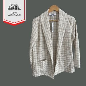 New with Tags! Blazer, BB Dakota, Cream with Metallic, Size M
